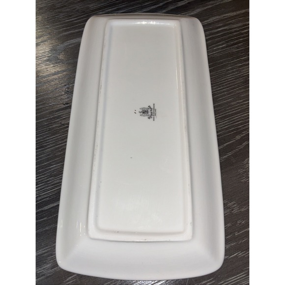 Vintage Royal Kent small rectangular platter flowers gold rim England - Picture 5 of 8